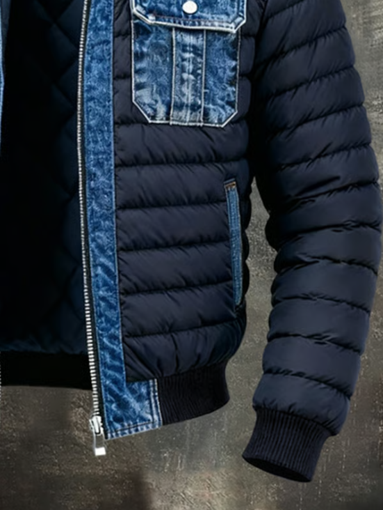 LEON | Veste matelassée en denim hybride pour un style urbain
