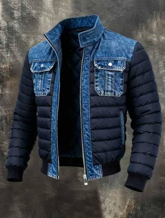 LEON | Veste matelassée en denim hybride pour un style urbain