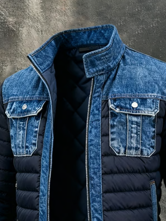 LEON | Veste matelassée en denim hybride pour un style urbain